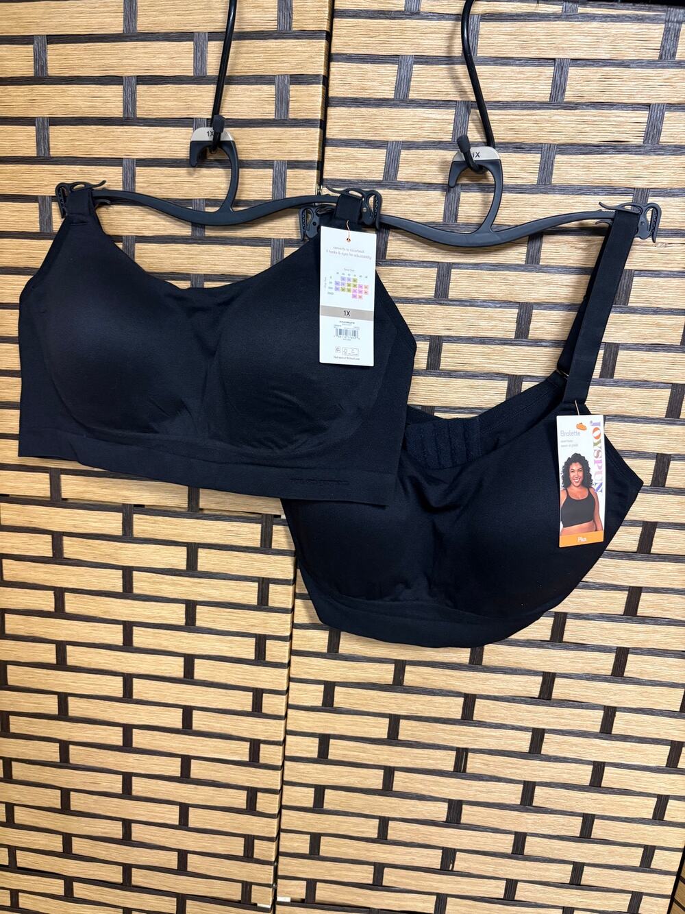 Joyspun Black Bralette Lot of 2 Size 1X
